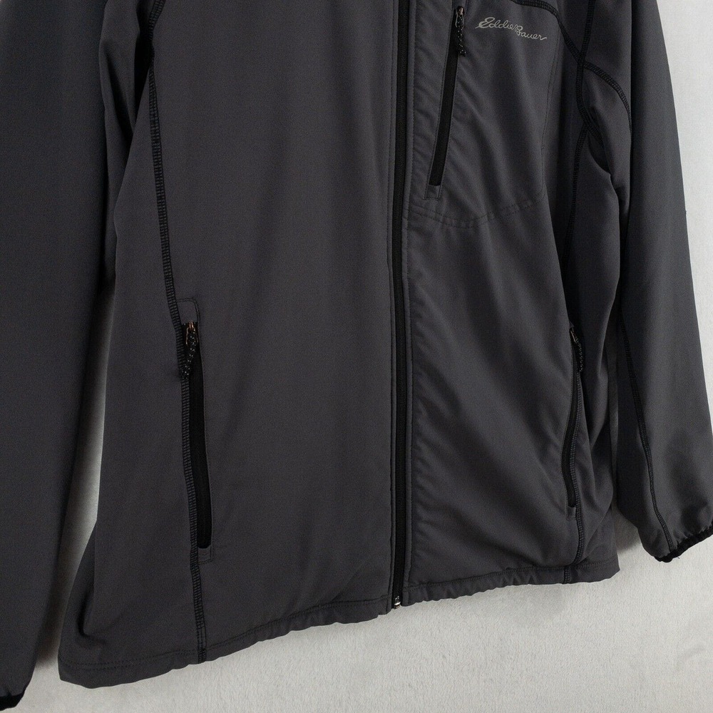Eddie Bauer Jacket Men's Medium Gray Windfoil Elite Jacket Lined Furry Fleece - Picture 3 of 14